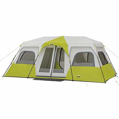 CORE® Equipment 10 Person Straight Wall Cabin Tent with Full Rainfly Setup  