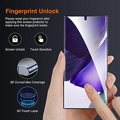 LK [2+2 Pack Compatible for Samsung Galaxy S23 Ultra Screen Protector, 2  Pack Soft TPU Film with 2 Pack Camera Lens Protector [Touch Sensitive] 3D