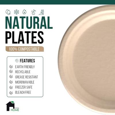 SUT 150 Pack 100% Biodegradable 7inch Heavy Duty Paper Plates