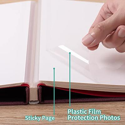 Large Photo Album Self Adhesive 4x6 8x10 10x12 Scrapbook Magnetic Album DIY Scrapbook Length 13 x Width 12.8 (inches) 120 Sticky Pages Linen Cover