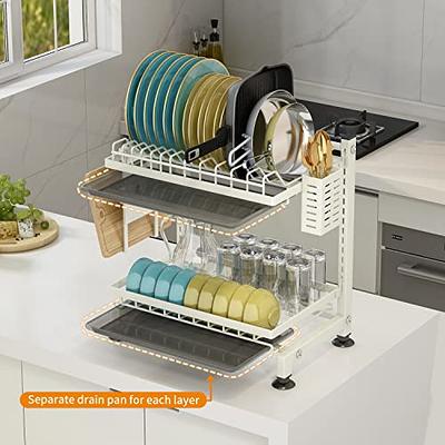 Kitsure Dish Drying Rack, Multifunctional Dish Rack, Rustproof Kitchen