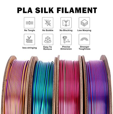 Silk PLA Filament 1.75mm for 3D Printer -ERYONE Silk Dual/tri Color Shiny  PLA Dimensional Accuracy +/- 0.03 mm 3D Printing Filament 250g*4 Spools -  Yahoo Shopping