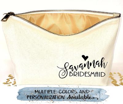 Bridesmaid Makeup Bag, Bridesmaid Gift, Cosmetic Bag, Zipper Pouches,  Birthday Makeup Canvas Gold, Customized Gift - Yahoo Shopping