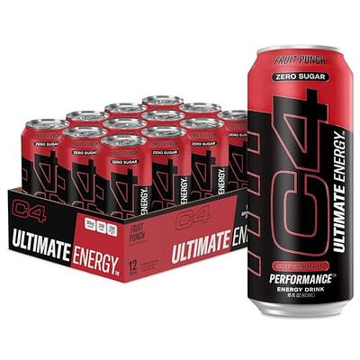 C4 Energy Carbonated Zero Sugar Energy Drink, Pre Workout Drink + Beta  Alanine, Purple Frost, 16 Fl Oz (Pack of 12) 