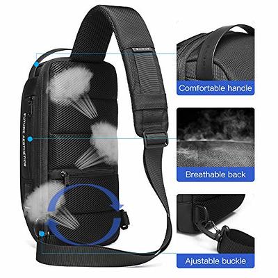 Kingsons Sling Bag Small Crossbody Backpack for Men Waterproof Chest Shoulder Bags Casual Daypack for Travel Cycling