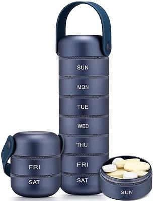Pill Organizer 7 Day, Betife Daily Pill Box, Weekly Travel Pill Case, Cute  Pill Holder To Hold Vitamins, Medicines, Pills, Supplements (black)