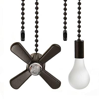 Ceiling Fan Pull Chains, 2pcs 3mm Diameter Beaded Ball Fan Pull Chain, 13.6  Inches Fan Pulls Set with Connector for Ceiling Fan Light and Lamps