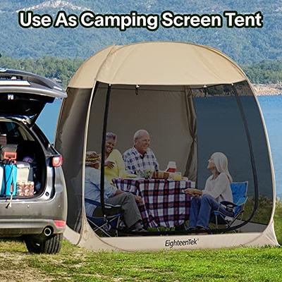 EighteenTek SUV Car Camping Tent - Pop Up Versatile Shelter Tent, Includes  Sunshade sail, Storage Bag and Camping Accessories - 7'x7'x7.2'H - Not  Waterproof - Yahoo Shopping