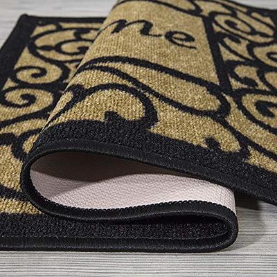 Ottomanson Machine Washable Non-Slip Rubberback Border Area Rug