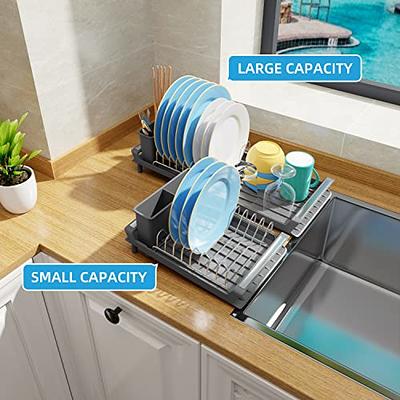 PETXPERT Dish Drying Rack, Expandable Dish Rack for Kitchen