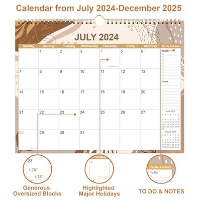 2024-2025 Wall Calendar - 2024-2025 Calendar 18 Month Planner from July 2024  to December 2025