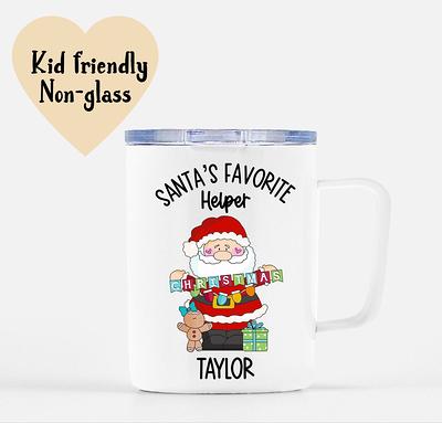 kids christmas mug, personalized hot cocoa camping mug