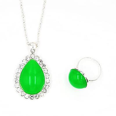 NLM GLOW in the Dark Dangle Charm Jewelry: Silver Statement 1 Round Ring &  1 Teardrop Clear Rhinestone Pendant Necklace, Luminous/Neon GREEN Night  Light Magic Art, Boy & Girl Gift - Yahoo Shopping