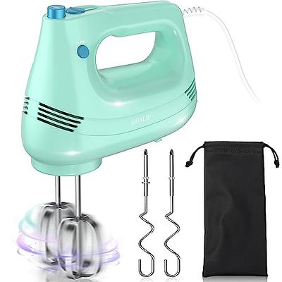 GUALIU Electric Hand Mixer with Stainless Steel Whisk, Dough Hook  Attachment and Storage Bag, Handheld Mixer for Baking Cakes, Eggs, Cream  Food Mixers. Turbo Boost /5 Speed Kitchen Blender GREEN - Yahoo Shopping