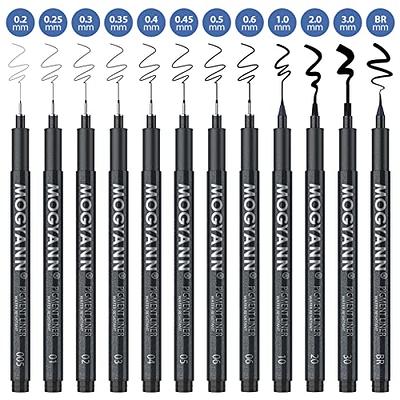 BUUTIIGER Micro-Line Pens 12 Black - Precision Multiliner Pens, Waterproof Archival Ink Set Fine Point Multi Pens for Artist Illustration, Sketching