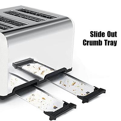 Toaster 4 Slice, KitchMix Bagel Stainless Toaster with LCD Timer, Extra  Wide Slots, Dual Screen, Removal Crumb Tray (White) - Yahoo Shopping