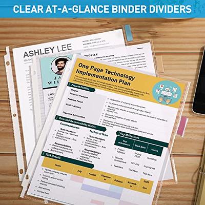 HABGP Binder Dividers with Tabs, 8 Tab Sheet Protectors for 3 Ring Binder,  Clear Dividers for 3 Ring Binder Page Protectors, Notebook Binder Sleeves  with Pockets, 2 Set (16 Pcs) - Yahoo Shopping
