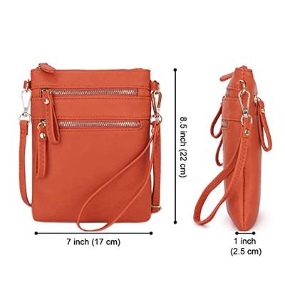 Middle Aged Faux Leather Shoulder Bag, Multi Zipper Crossbody Bag