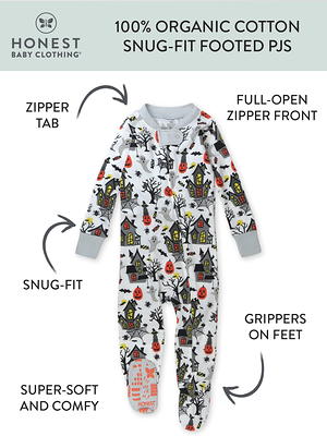 Boys and Girls Soft Organic Cotton Snug Fit Pajama Sets | White