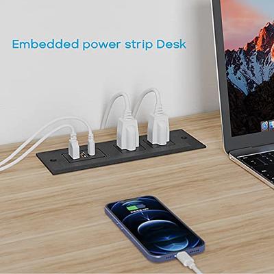 4.75 inch Automatic Pop Up Outlet Socket Retractable Hidden Recessed Power  Strip Socket with 15W Wireless Charger, 3 US Plug 20W Fast Charging 3.6A 2