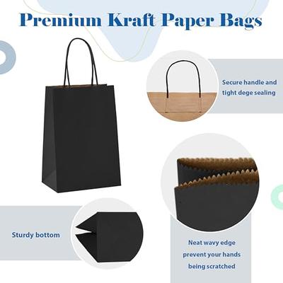 BagDream Kraft Paper Bags 100pcs 5.25x3.75x8 Inches Small Paper Gift Bags with Handles Bulk Paper Shopping Bags Kraft Bags Party Bags Brown Bags