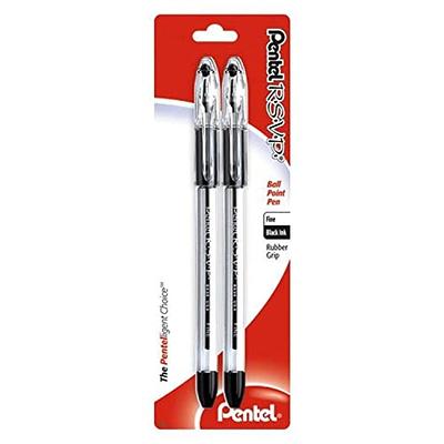 Pentel R.S.V.P. Ballpoint Pens Fine Point 0.7 mm Clear Barrel