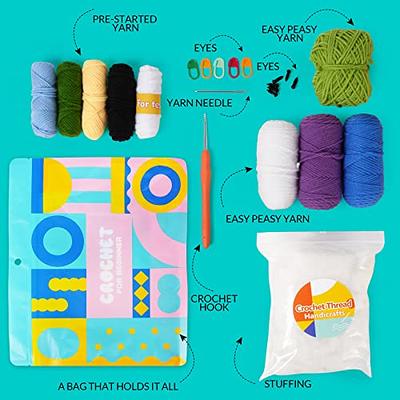 Set of 3 Crochet Kit for Beginners with Step-By-Step Video