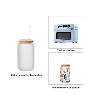 4 Pack Sublimation Glass Cups with Bamboo Lid Clear Glass Beer