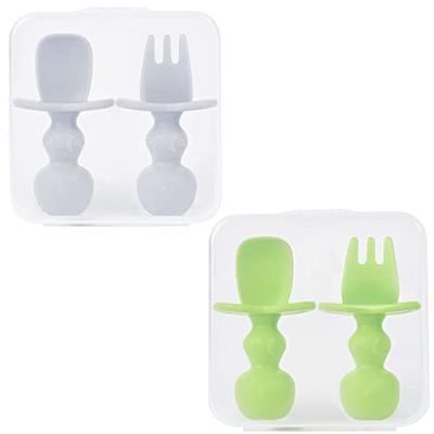 Baby Feeding Utensils, 2pcs/set Silicone Spoon And Fork, Bpa-free, Easy  Cleaning And Chewable