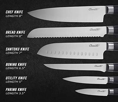 6 Piece Metallic Knife Set With Case, Sharp Kitchen Knife Set