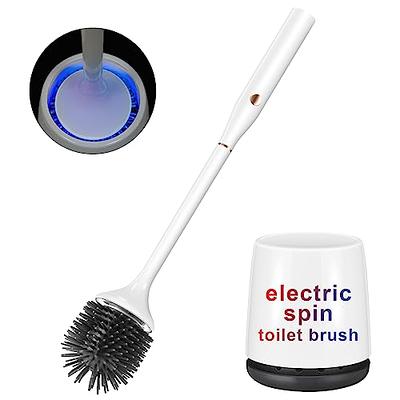 Hibbent Silicone Toilet Brush with Ventilated Drying Holder Floor Standing  & Wall Mounted Without Drilling