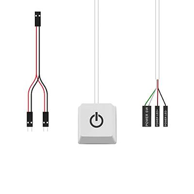 AZMXDVP Desktop Computer Power Switch Power Supply Cable, External Remote Start PC Motherboard Power On/Off Switch Button Extension Cable 2m