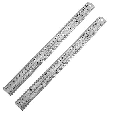 Plastic Ruler Straight Ruler Plastic Measuring Tool 12 Inches and 6 Inches  2 Pieces Clear 