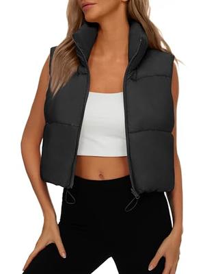 UANEO Cropped Puffer Vest Women Zip Up Stand Collar Sleeveless Padded Crop  Puffy Vests at  Women's Coats Shop