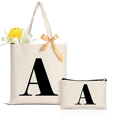  AUNOOL Canvas Tote Bag 2 Inner Pockets Cosmetic