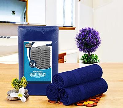  Utopia Towels - Cotton Bleach Proof Salon Towel (16x27 inches)  - Bleach Safe Gym 100% Cotton Hand Towel (24 Pack, Black) : Home & Kitchen