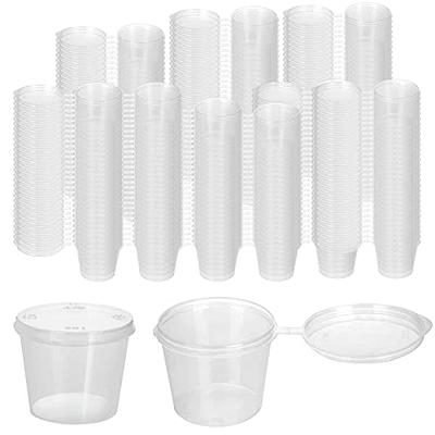 200 Sets - 2 oz. Small Plastic Containers with Lids, Jello Shot Cups, Condiment  Cups, 2oz Dipping Sauce & Salad Dressing Container, Disposable Mini Plastic  Portion Souffle Cups Ramekins, Pudding Cup 2 Ounce