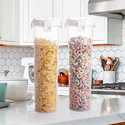 PRAKI Large Dry Food Storage Containers with Lids, 6PCS Airtight Cereal  Containers Storage Set, Leak-proof Canister Set for Kitchen Pantry