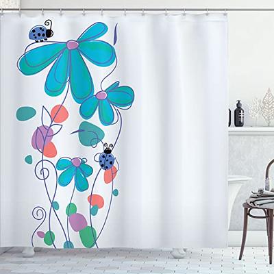 Ambesonne Emoji Shower Curtain, Modern Funny Smiling Faces with Heart  Starry Eyes in Graffiti Style, Cloth
