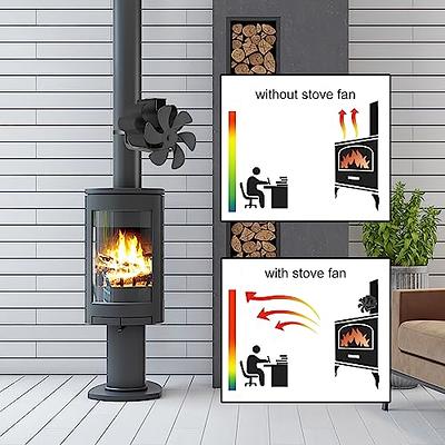 Heat Powered Stove Fan Hanging on Chimney Fireplace Fan 5 Blades Silent Operation for Wood Log Burner Fireplace Eco Friendly and Efficient Heat