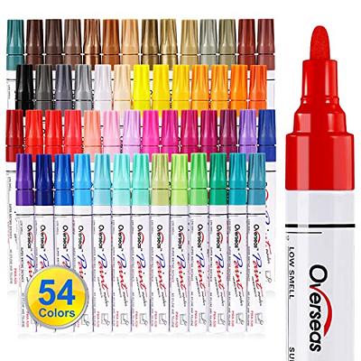 Hethrone Permanent Markers for Adult Coloring, 72 Assorted Colors Markers,  Colored Marker Pens Work on Plastic, Wood, Stone, Metal and Glass Multicolor