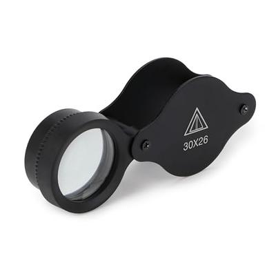 Jewelers Eye Loupe 30X Pocket Jewelry Loupe Jewelers Eye Magnifying Glass  Magnifier for Antiques Jewelry Coins Stamps