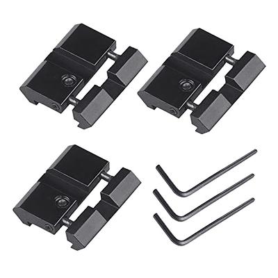 LONSEL Dovetail to Picatinny Rail Adapter 11mm Dovetail to 21mm Picatinny/Weaver  Rail Convert Mount - Low Profile Scope Riser Rail Adaptor - Base Mount 3/8  to 7/8 Converter 2 PACK