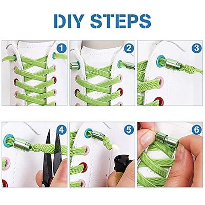 No Tie Shoelaces Tieless Elastic Laces Clasps Metal Capsule Lock Buckles  Metal Screw Connector for Sneaker Shoelaces 