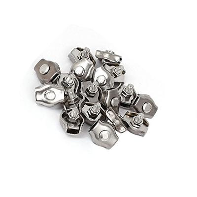 12 PCS M2 Simplex Single Bolt Wire Rope Clips Stainless Steel Cable Clamp  for 1/16 Diameter Wire Rope