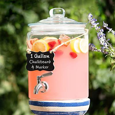 Estilo 1 gallon Glass Mason Jar Double Beverage Drink Dispenser On Metal  Stand W