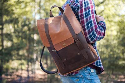 Brown Leather Laptop Backpack Men. Travel Rucksack Handmade -    Leather laptop backpack, Laptop backpack mens, Leather backpack for men