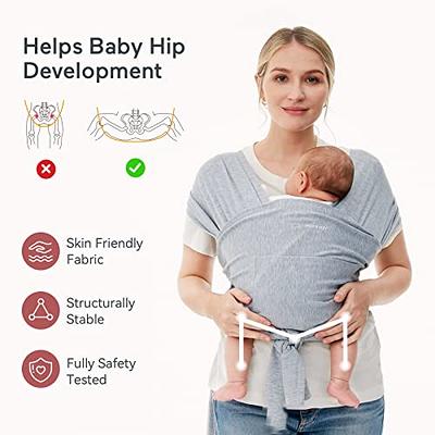 Momcozy Baby Wrap Carrier, Easy to Wear Infant Carrier Slings, Lightweight  Hands Free Baby Sling, Adjustable Baby Carriers for Newborn to Toddler 8-35