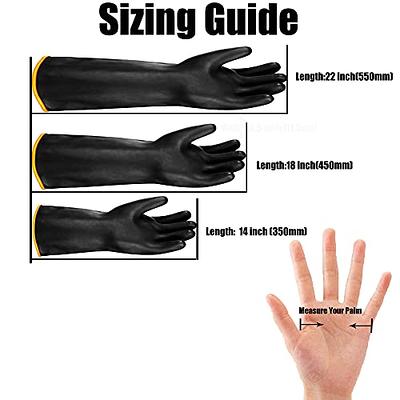 18 XL Size Latex Chemical Resistant Gloves, Reusable Heavy Duty Long  Rubber Gloves Dishwashing Gloves, Industrial Safety Gloves for Men, Forearm