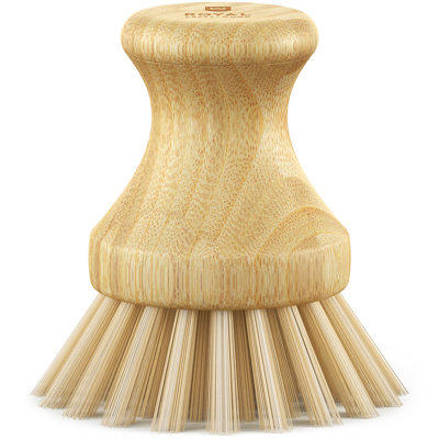 SUBEKYU Bamboo Bubble Up Dish Brush with Soap Holder, Wooden Dish Scrubber  with Soap Dispenser, Natural Kitchen Scrub Brush,Washing Pot/Pans/Cast